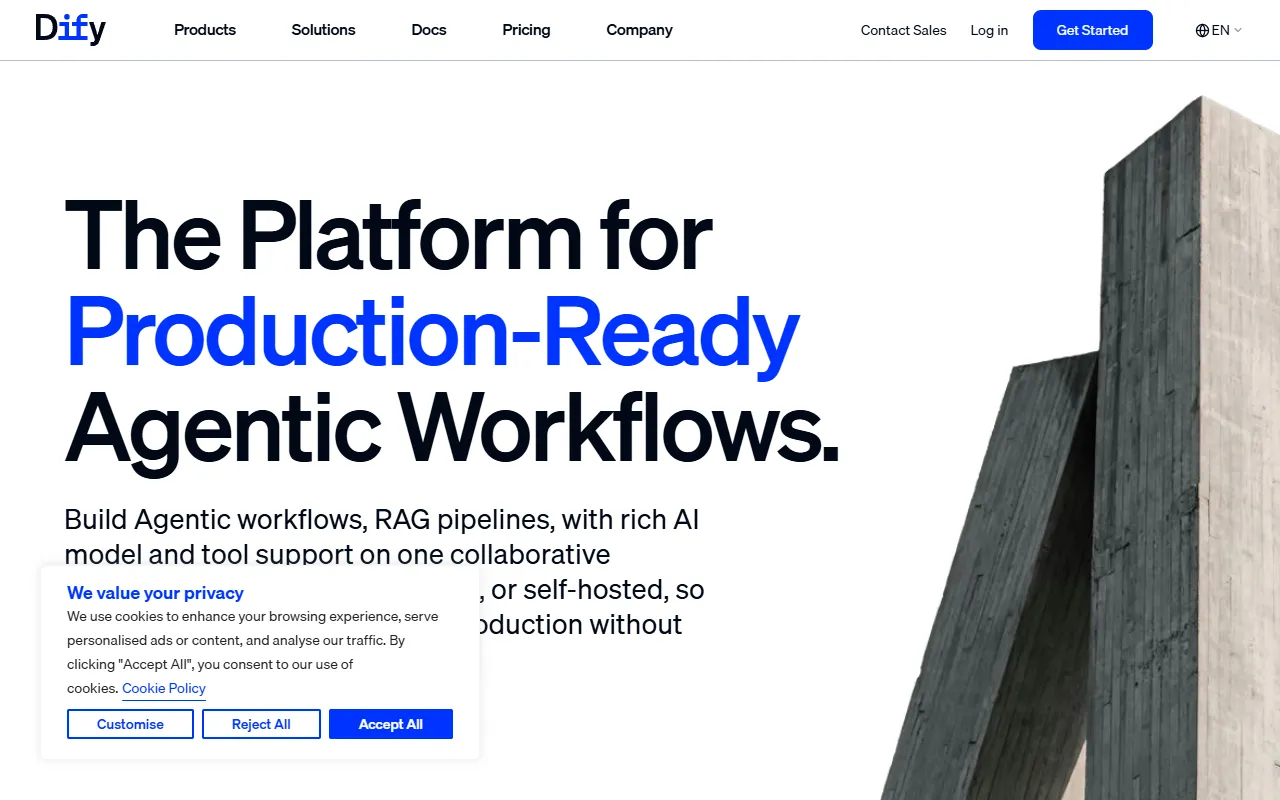 Dify website screenshot