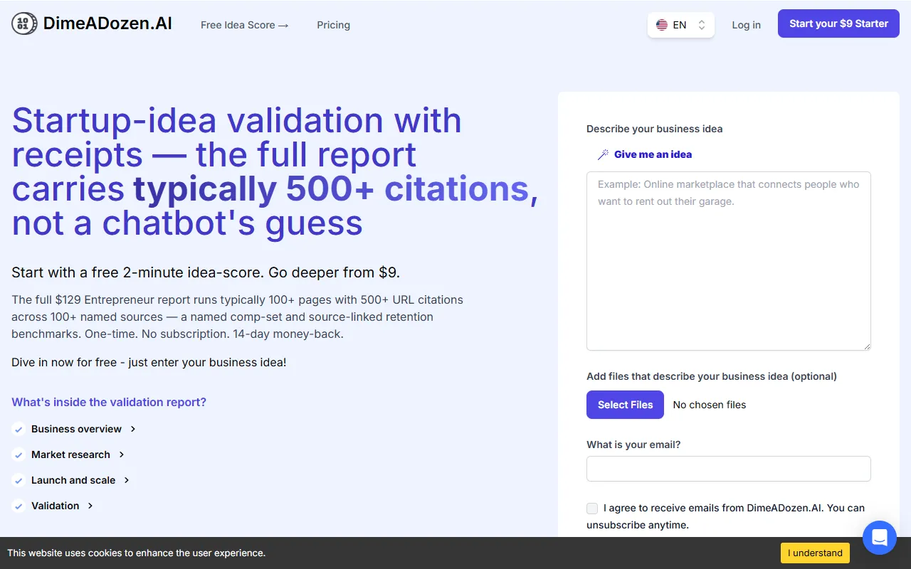 DimeADozen website screenshot