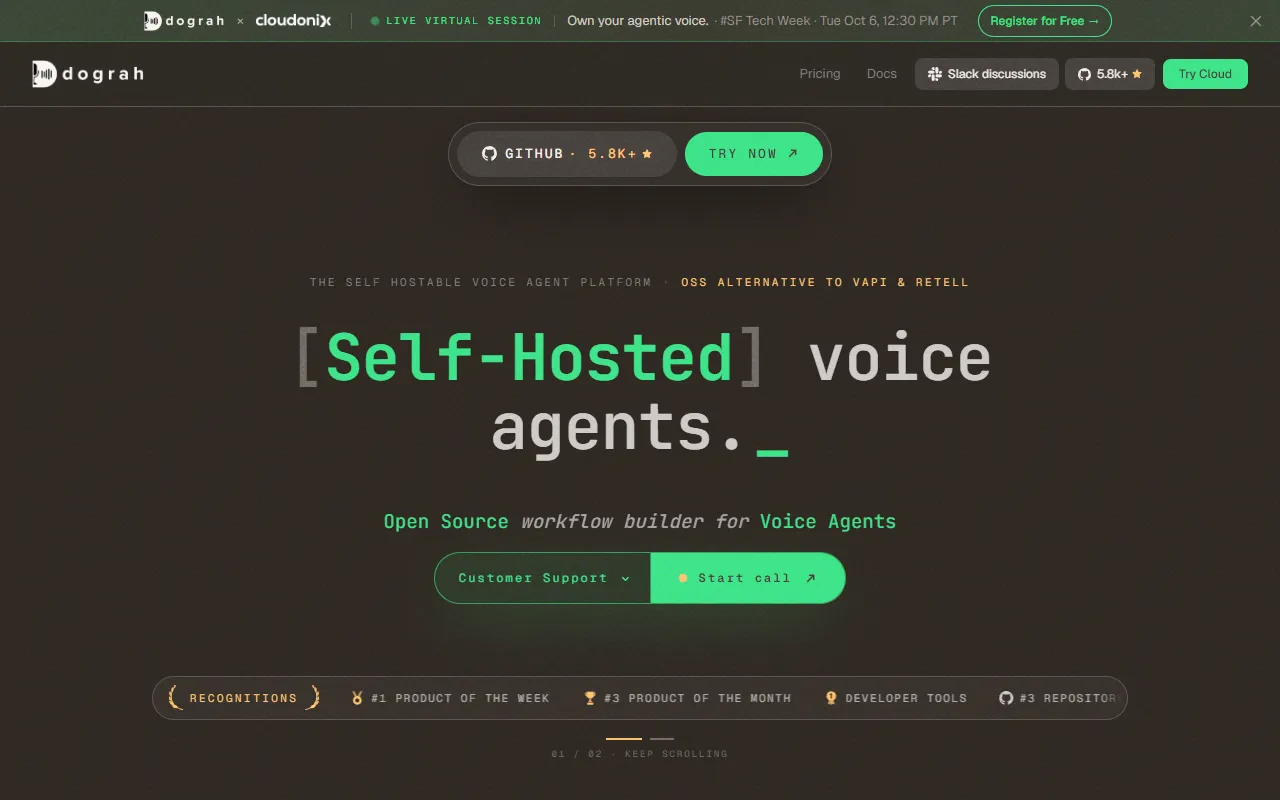 Dograh website screenshot