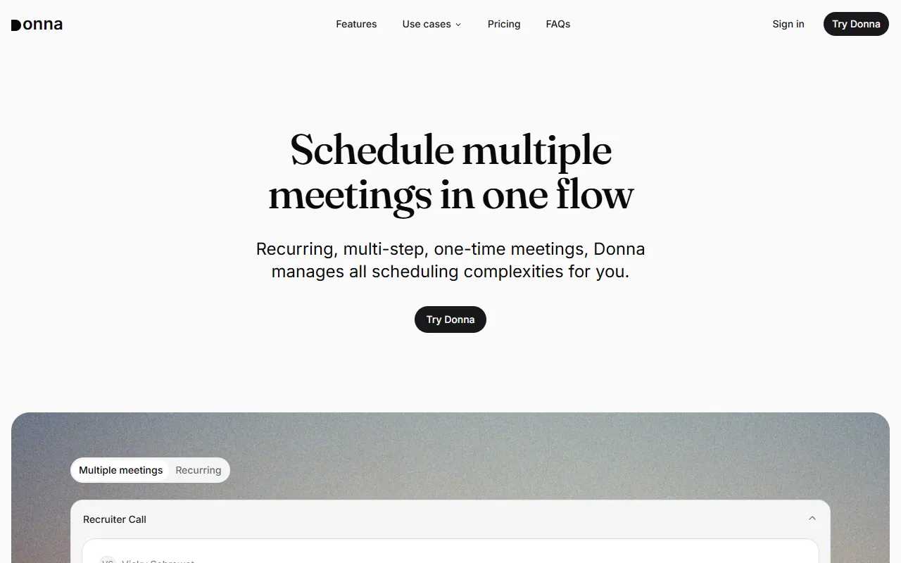 Donna website screenshot