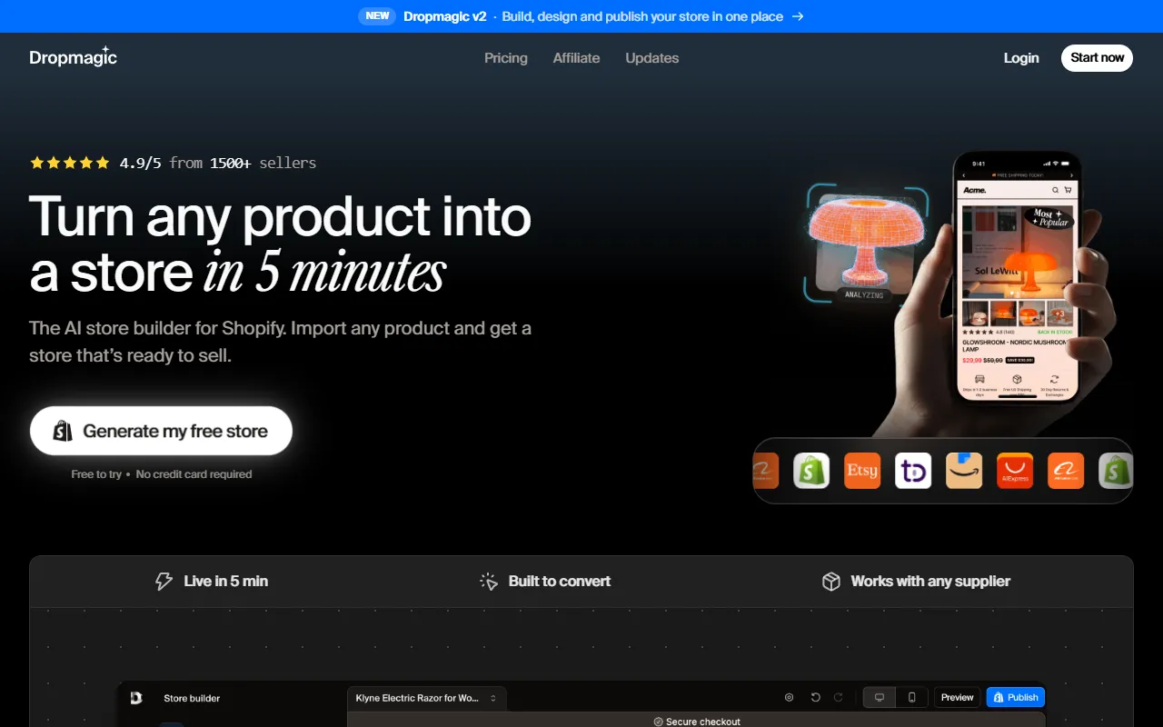 Dropmagic website screenshot