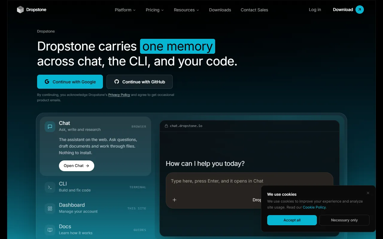 Dropstone website screenshot