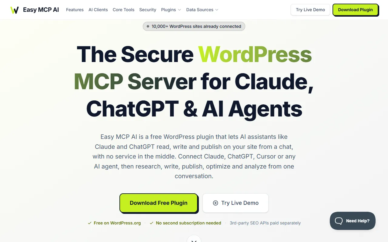 Easy MCP AI website screenshot