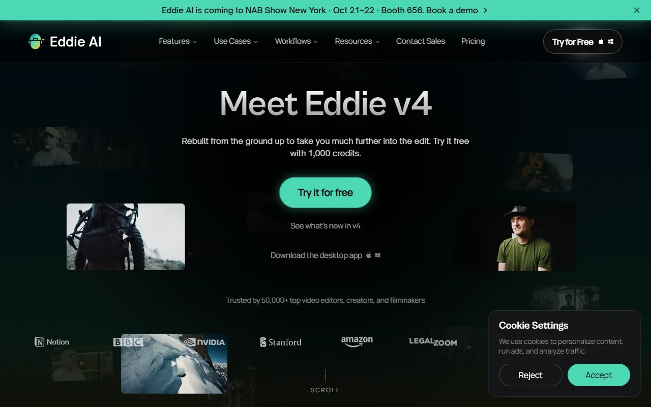 Eddie AI website screenshot