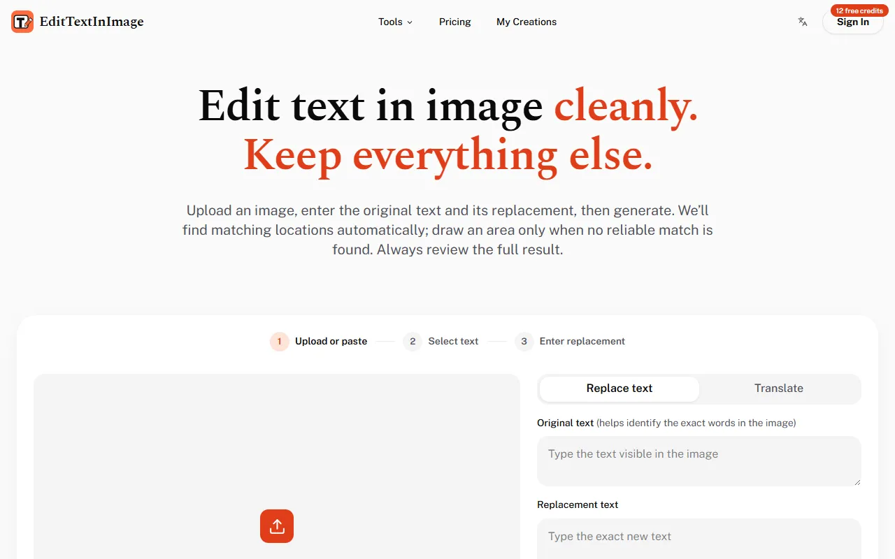 EditTextInImage website screenshot