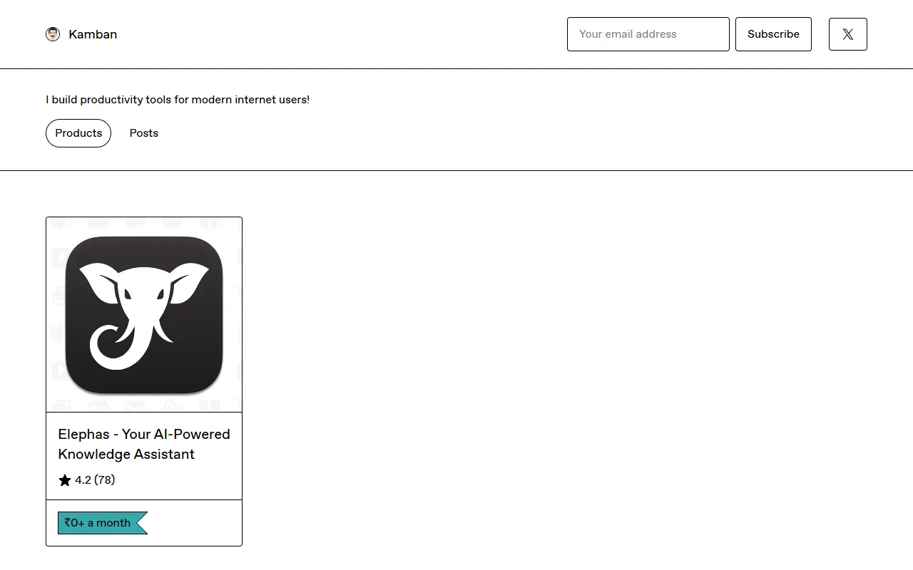 Elephas website screenshot
