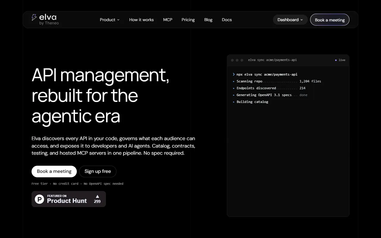 Elva website screenshot