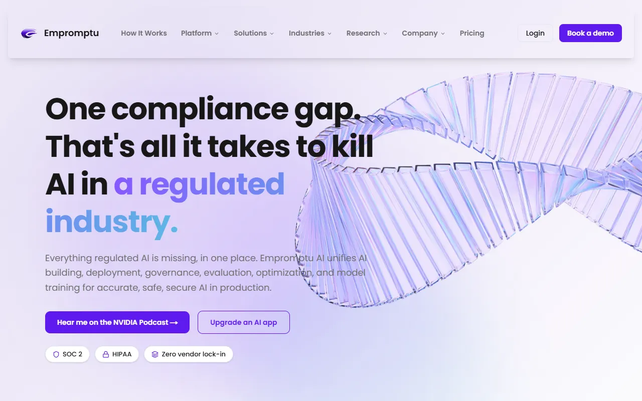 Empromptu AI website screenshot