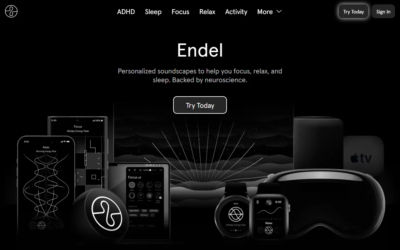 Endel website screenshot