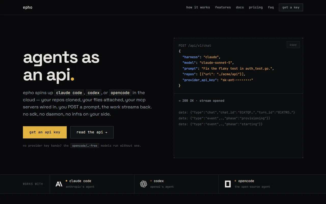 Epho website screenshot