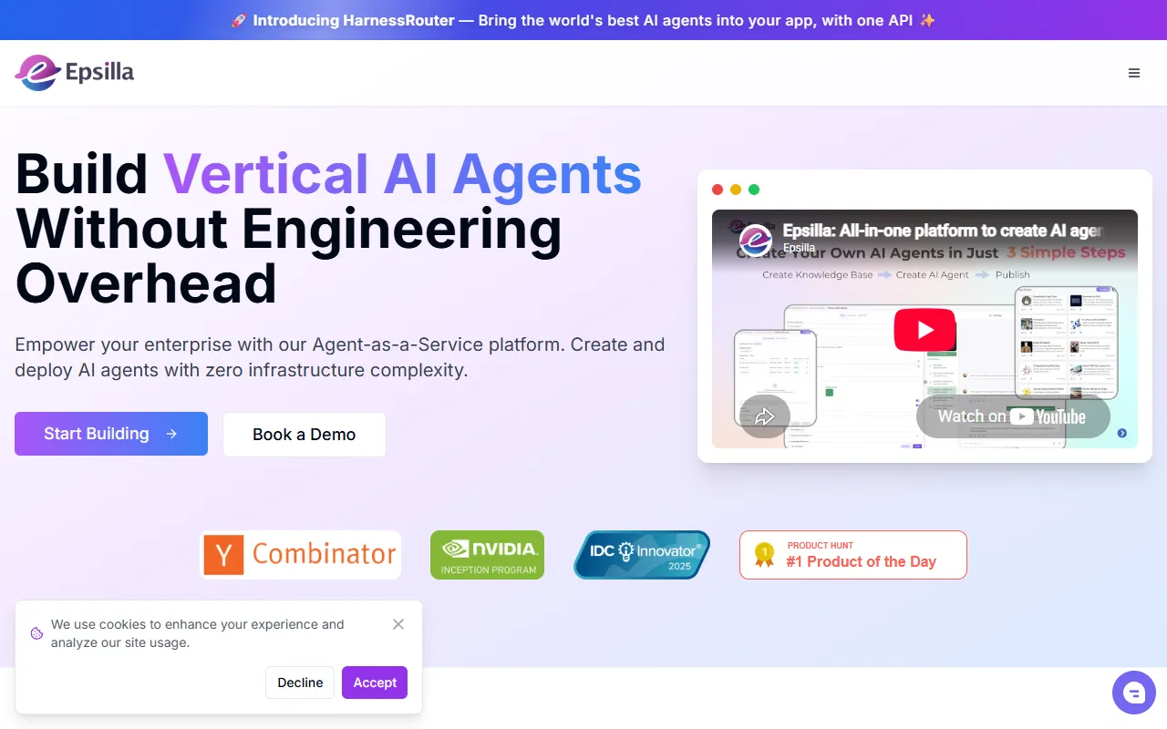 Epsilla (YC S23) website screenshot
