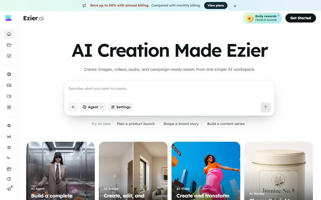 Ezier website screenshot