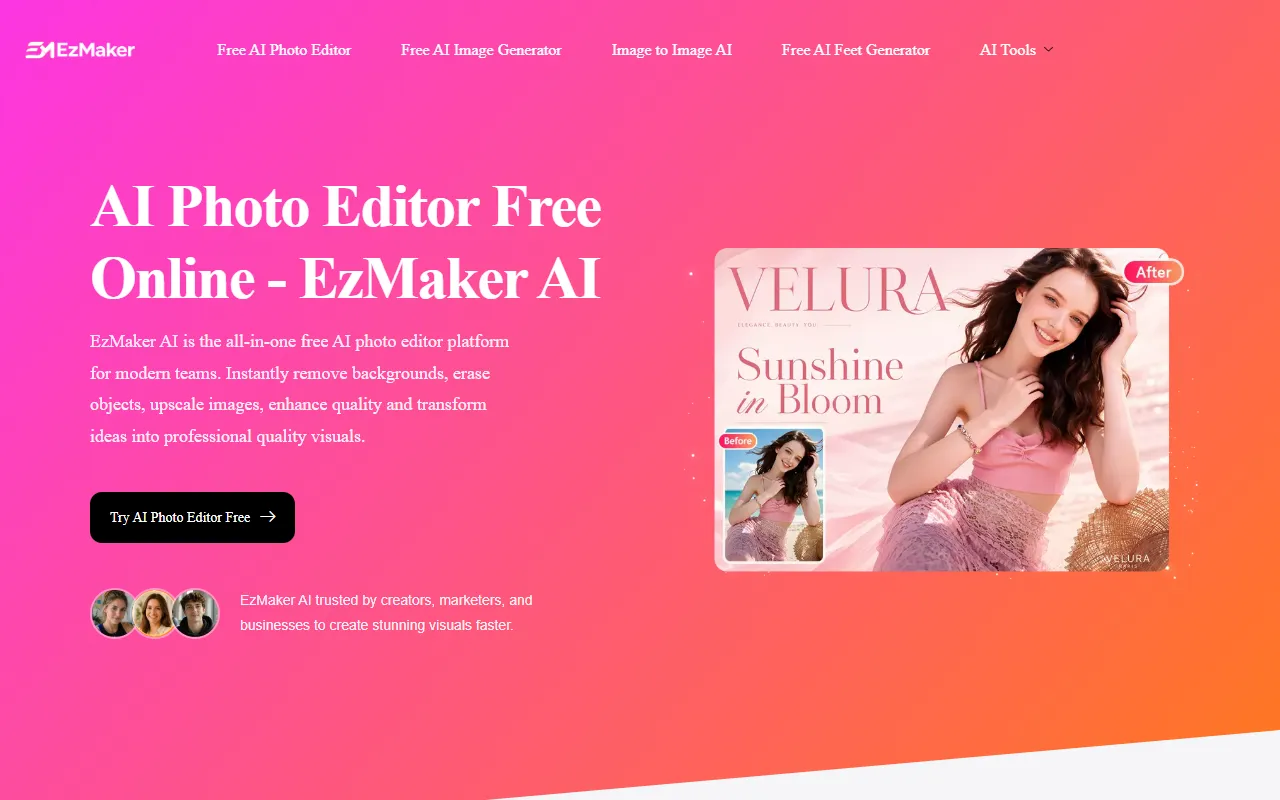 EzMaker AI website screenshot