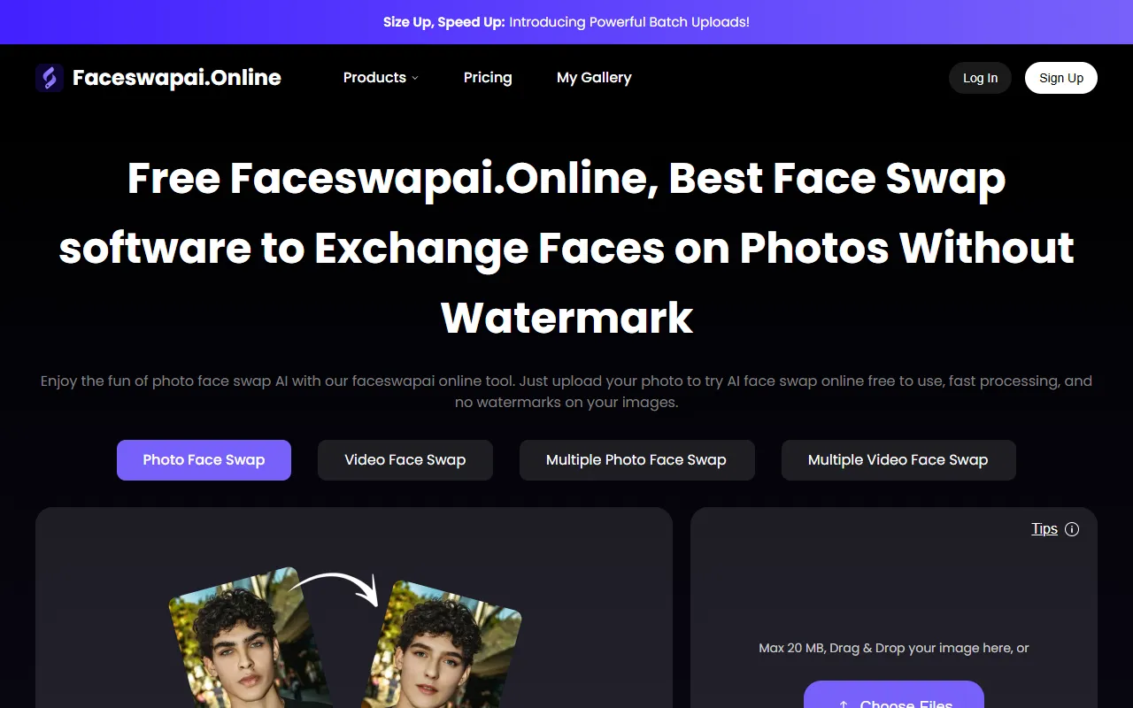 Face Swap AI website screenshot