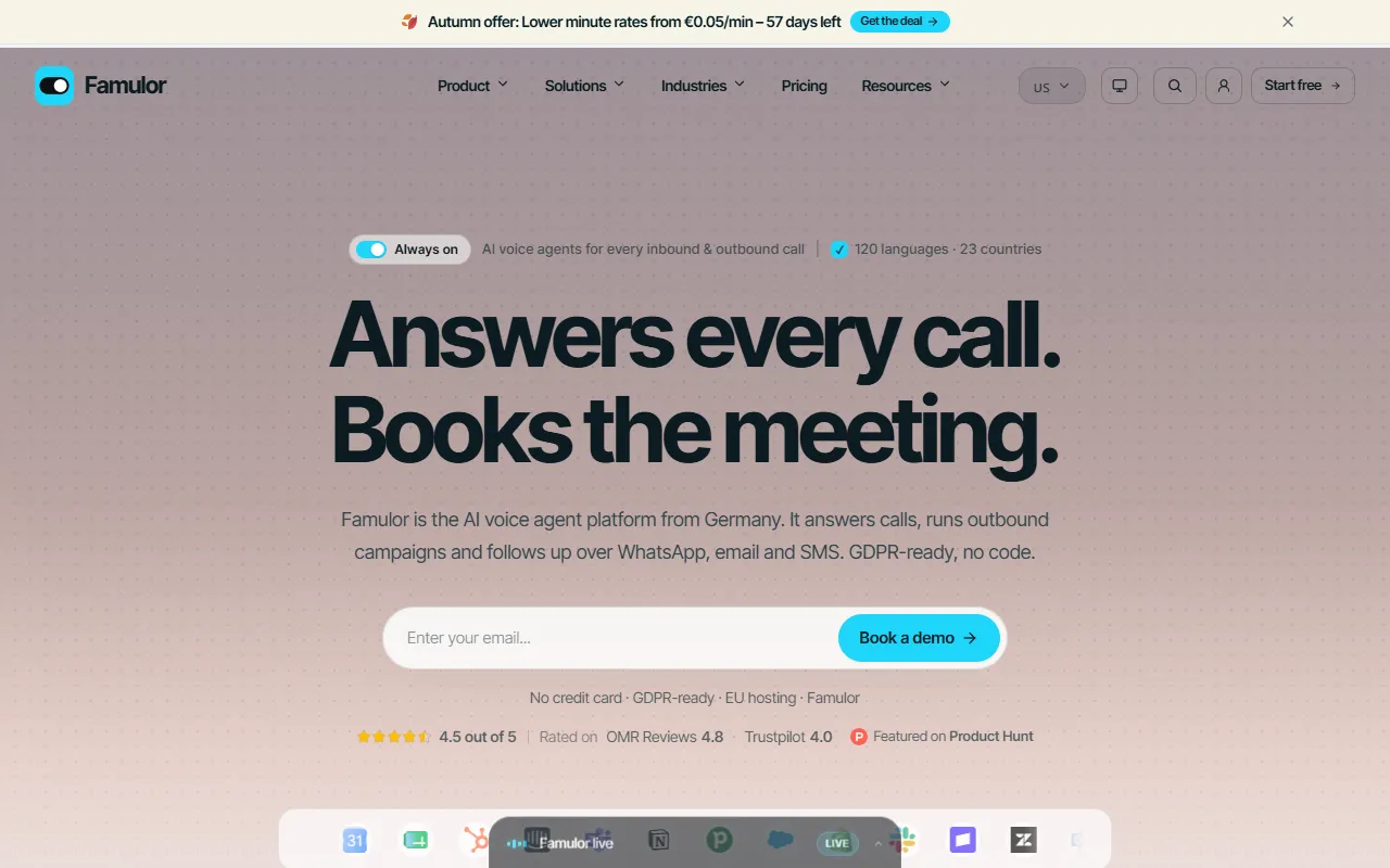 Famulor website screenshot