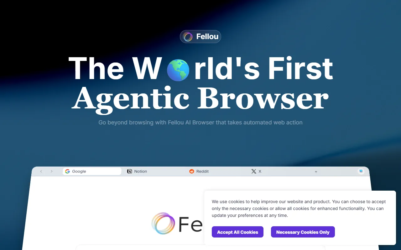 Fellou website screenshot