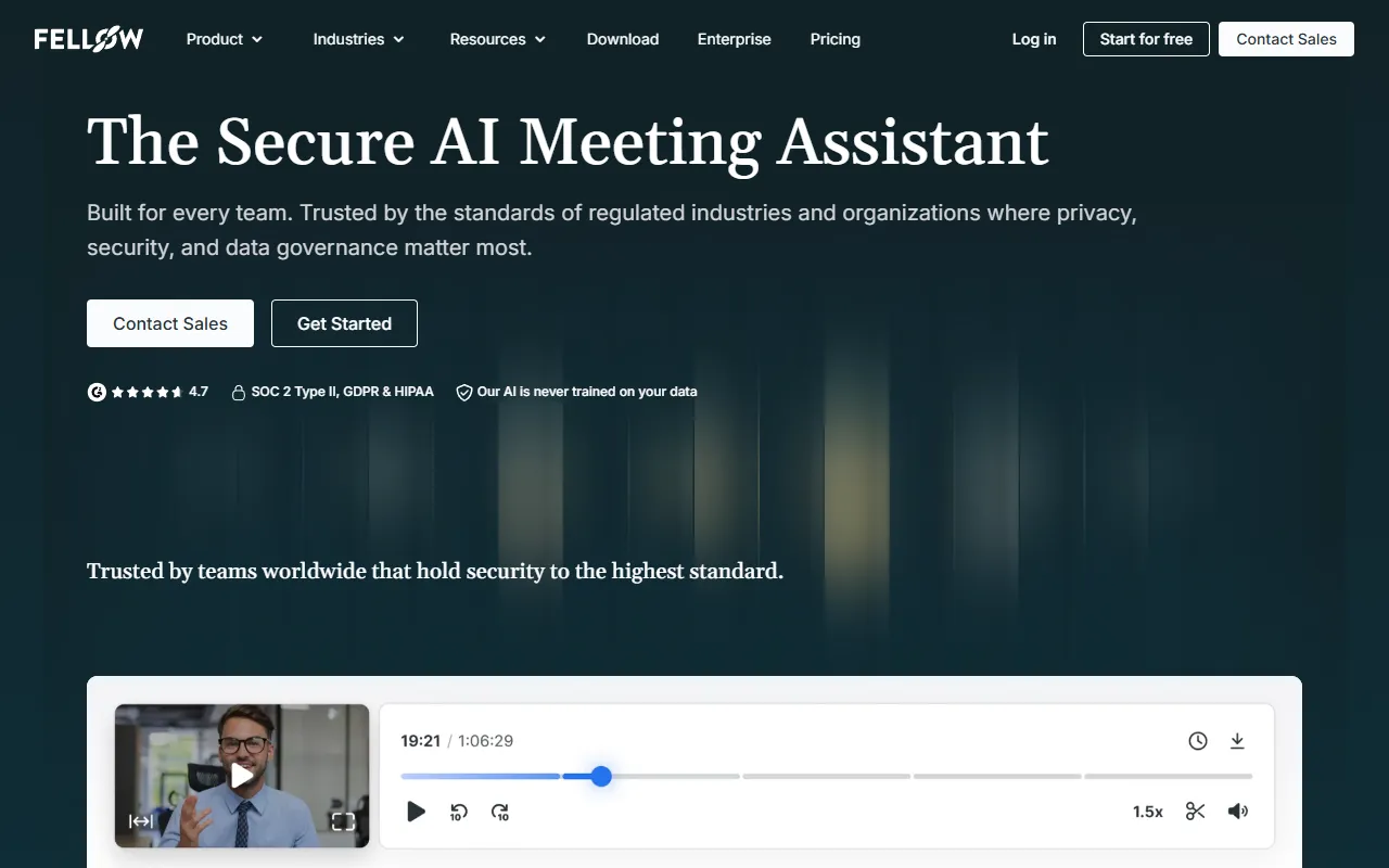 Fellow website screenshot