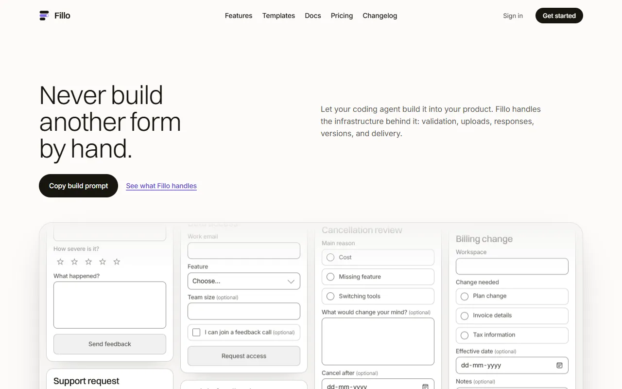 Fillo website screenshot