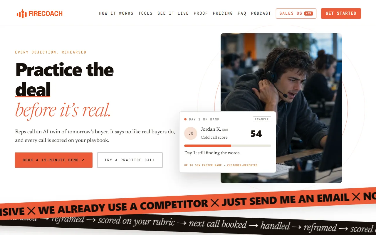Firecoach AI website screenshot