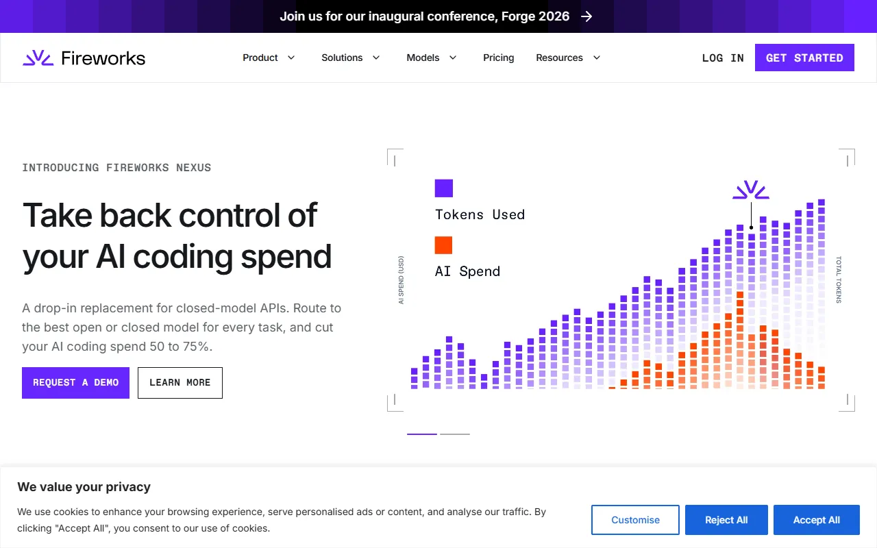 Fireworks AI website screenshot