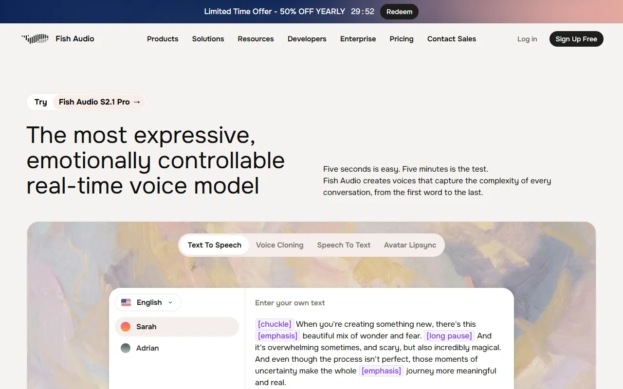 Fish Audio website screenshot