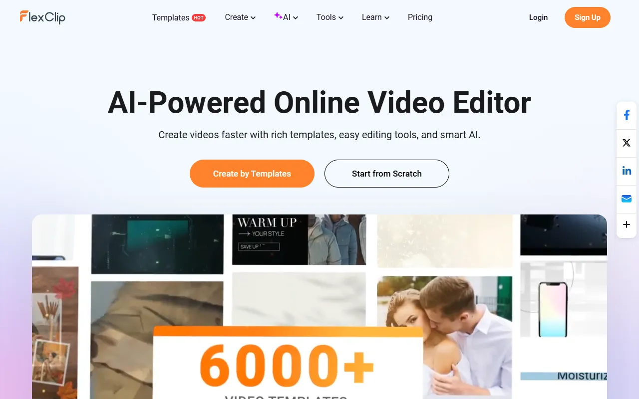 FlexClip website screenshot