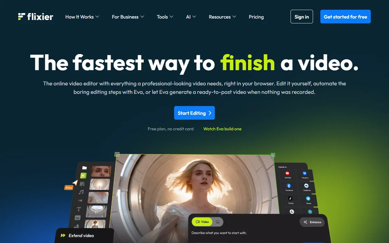 Flixier website screenshot