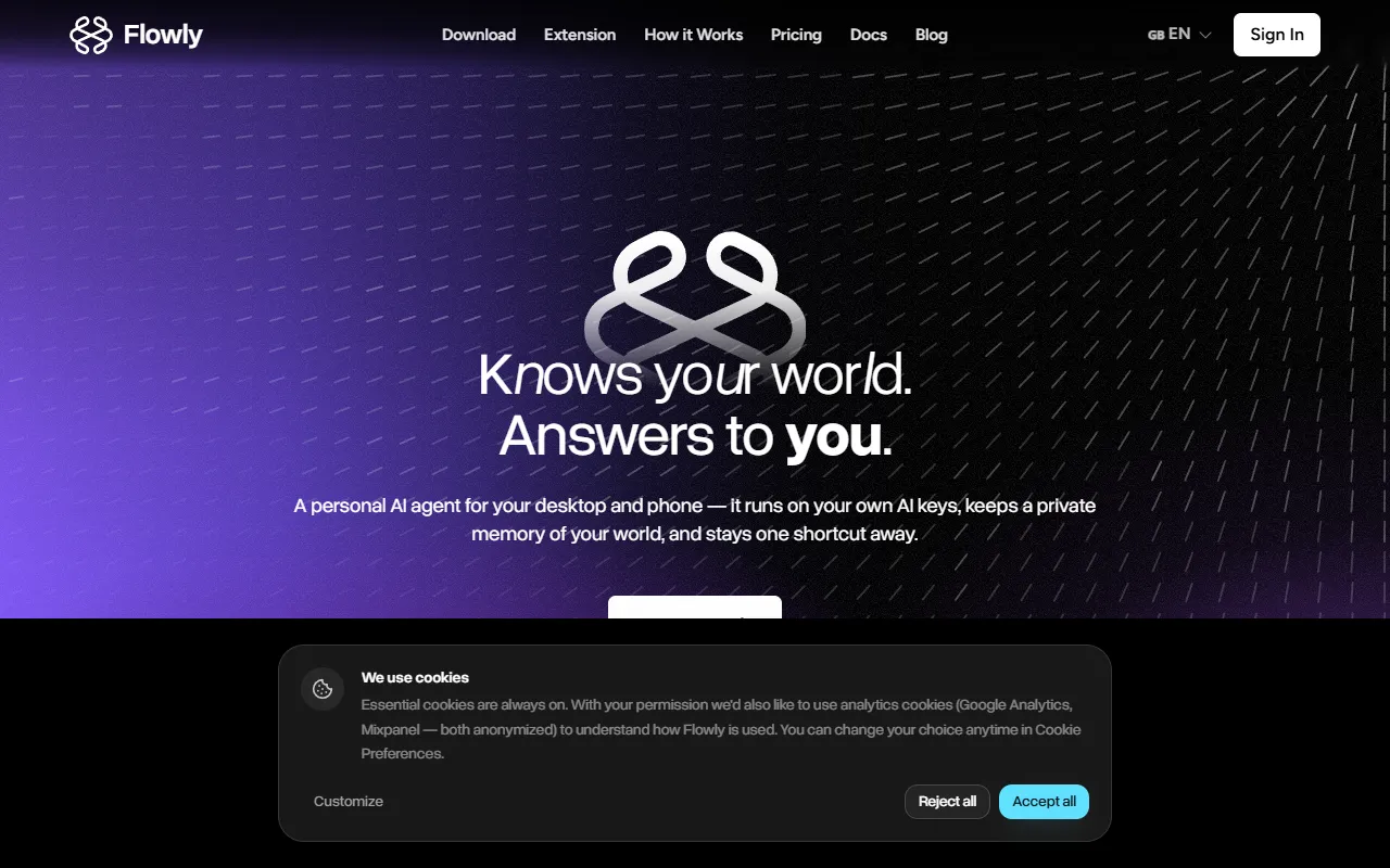 Flowly website screenshot