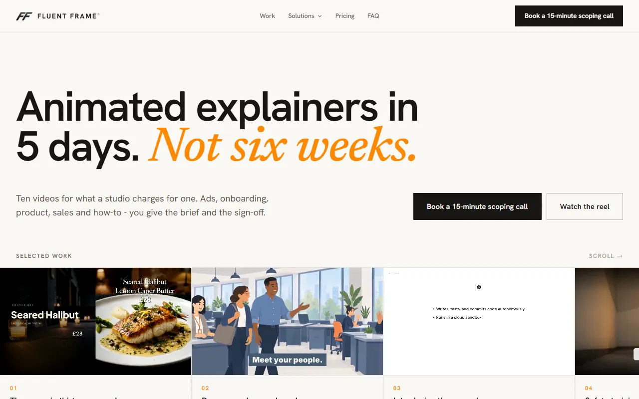 Fluent Frame website screenshot