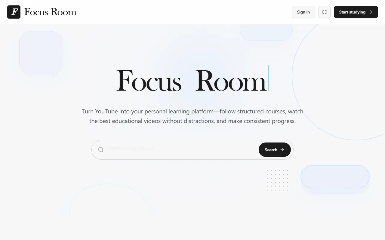 Focus Room website screenshot