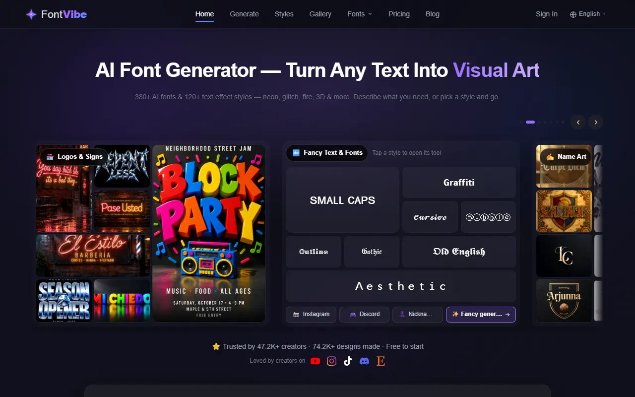 FontVibe website screenshot