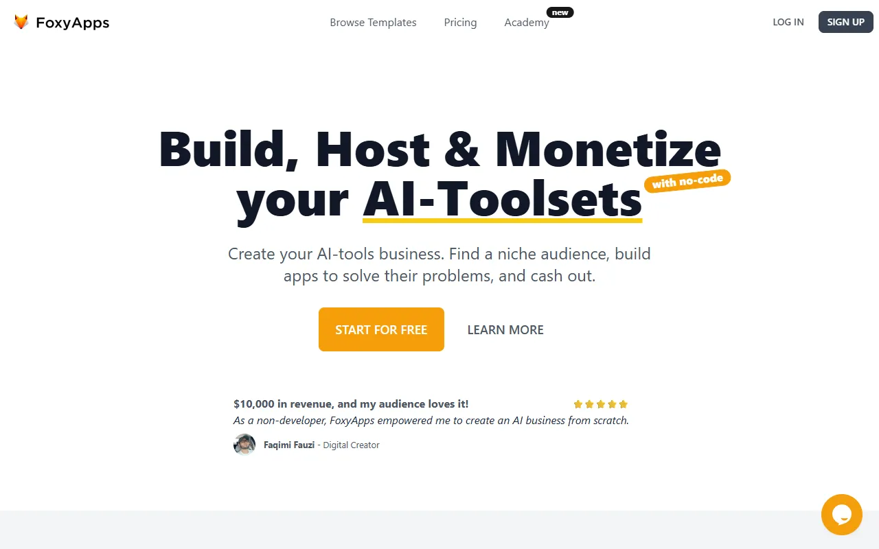 FoxyApps website screenshot