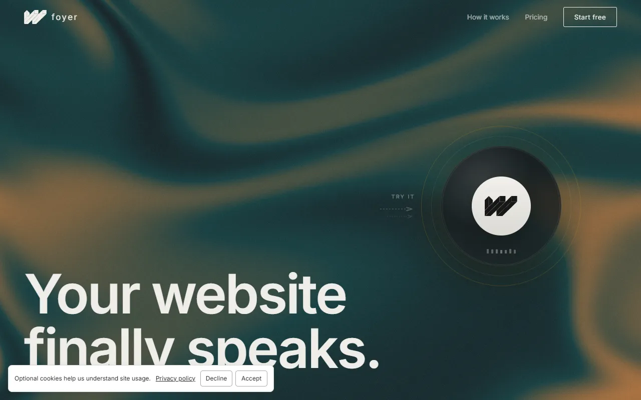 Foyer website screenshot