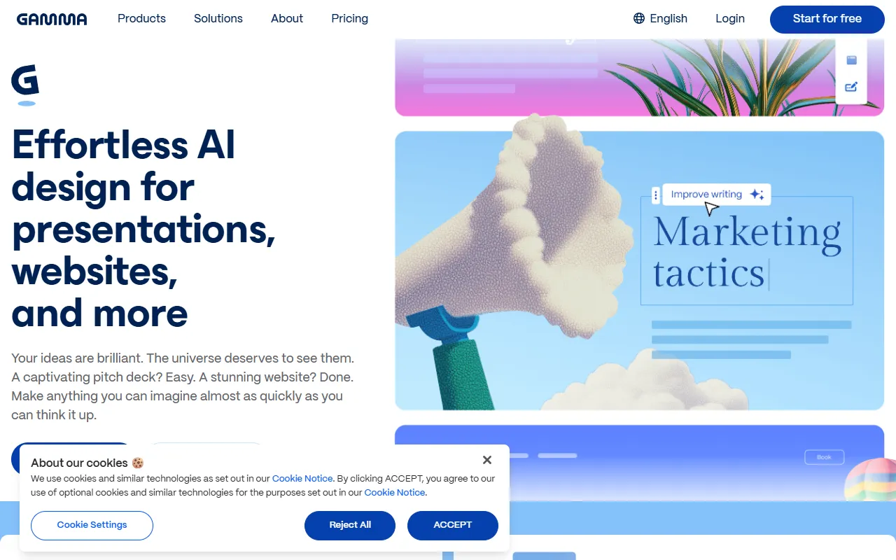 Gamma website screenshot
