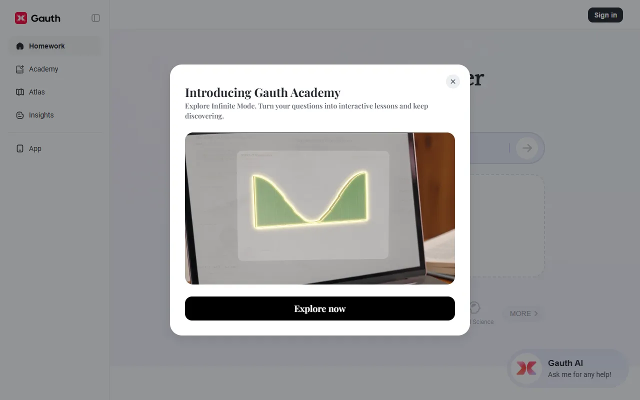 Gauth website screenshot