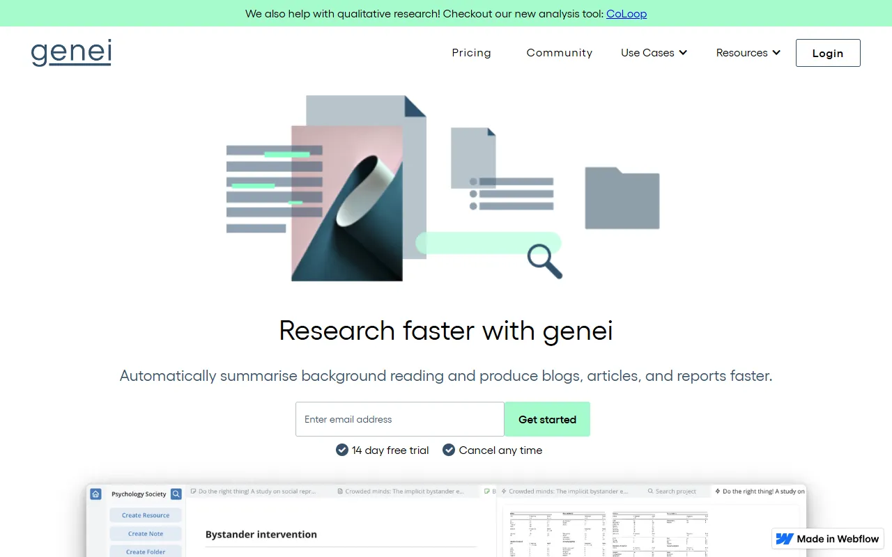 genei website screenshot