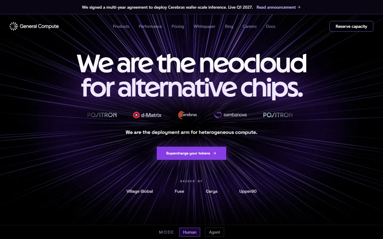 General Compute website screenshot