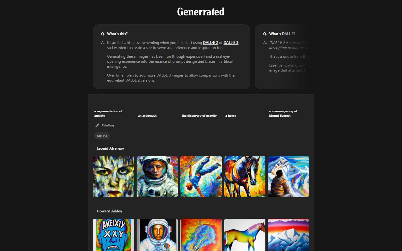Generrated website screenshot