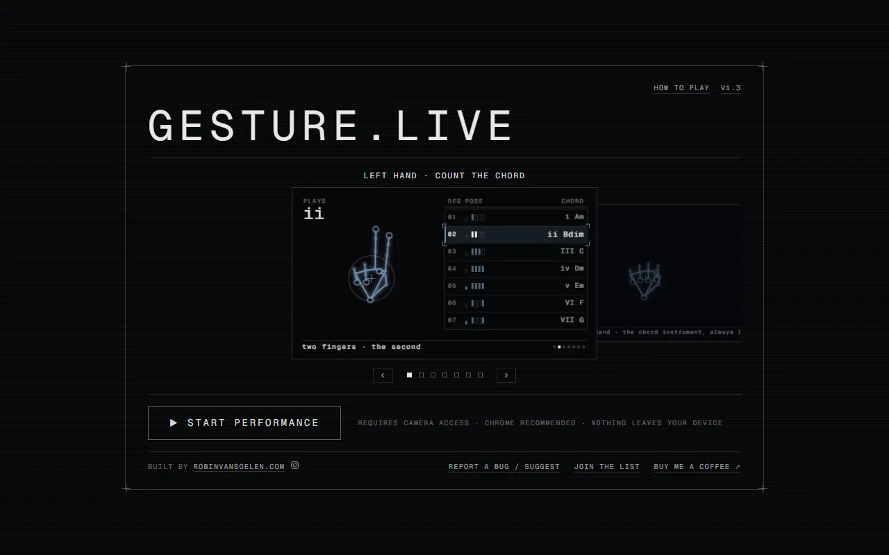 gesture.live website screenshot