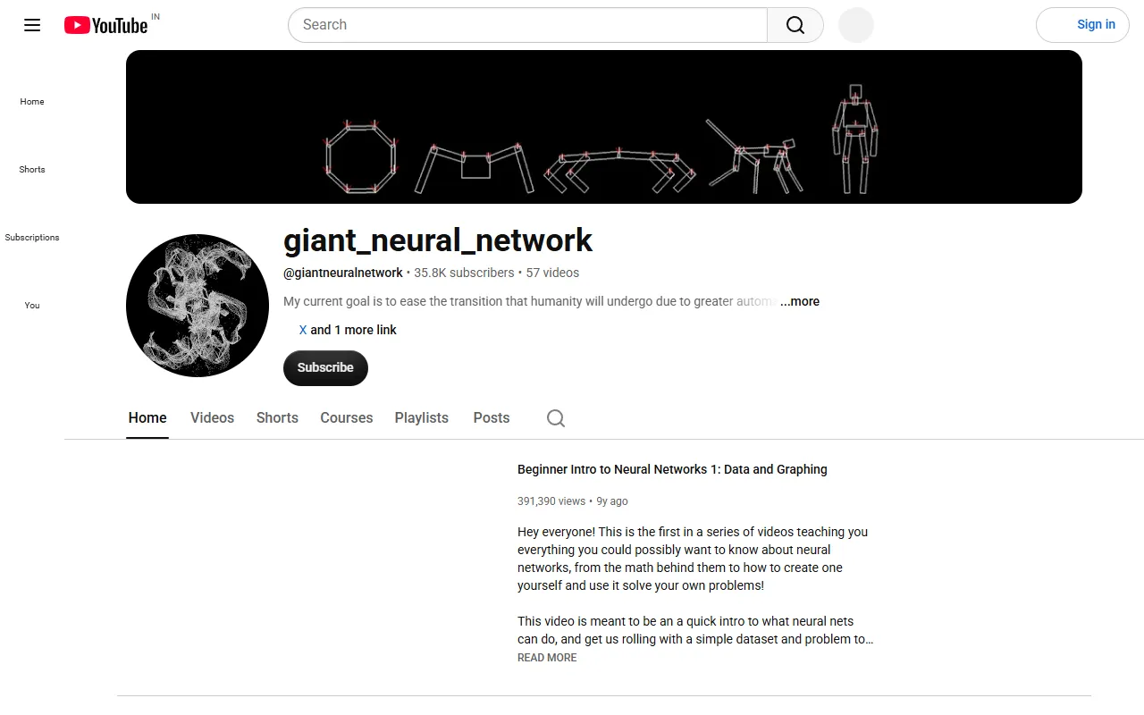 Giant Neural Network website screenshot