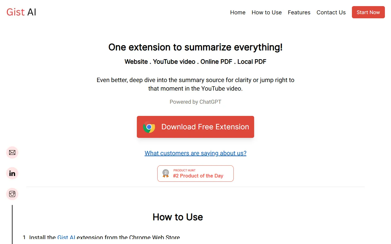 Gist AI website screenshot