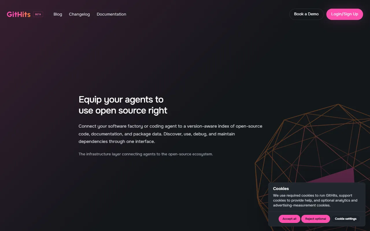 GitHits beta 0.9 website screenshot