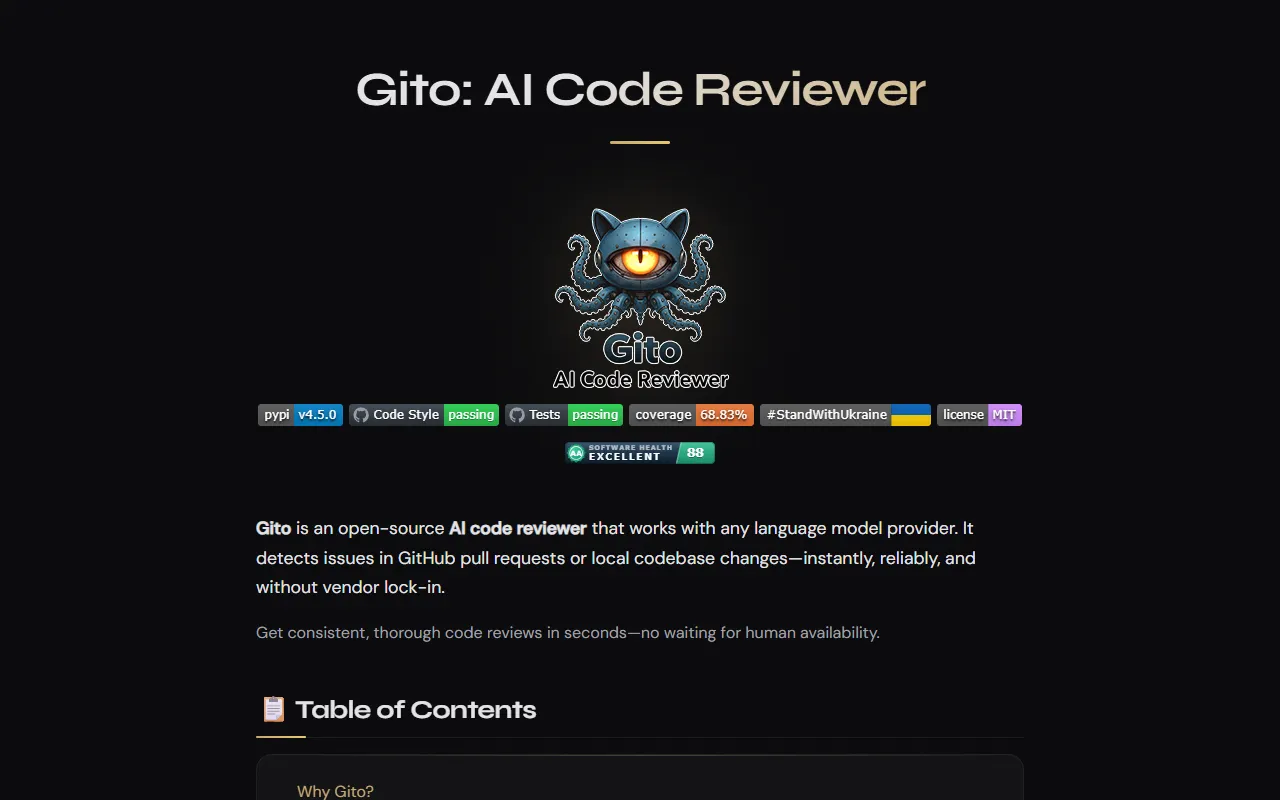 Gito website screenshot