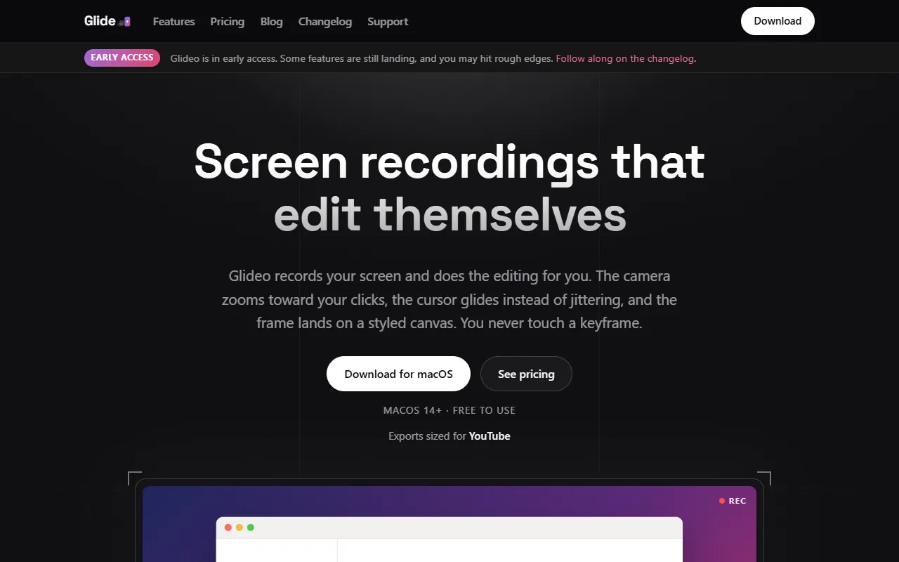 Glideo website screenshot