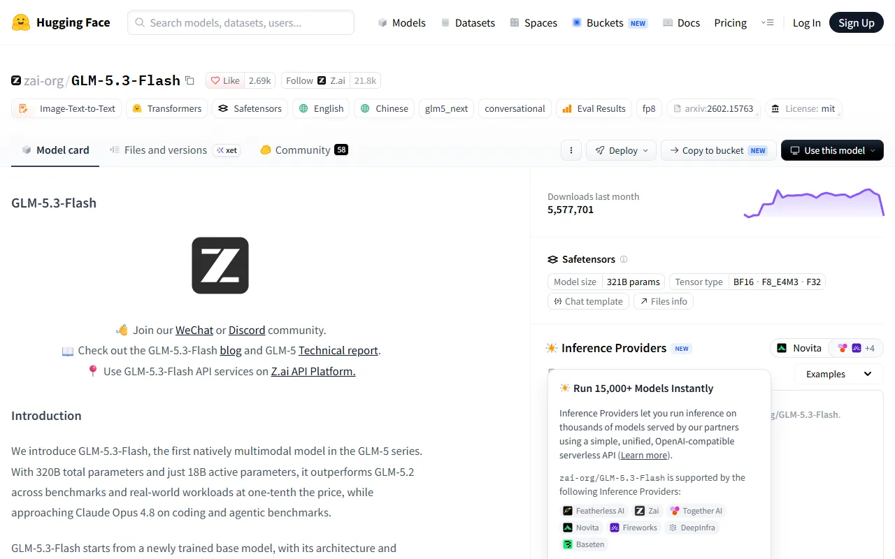 GLM-5.3-Flash website screenshot