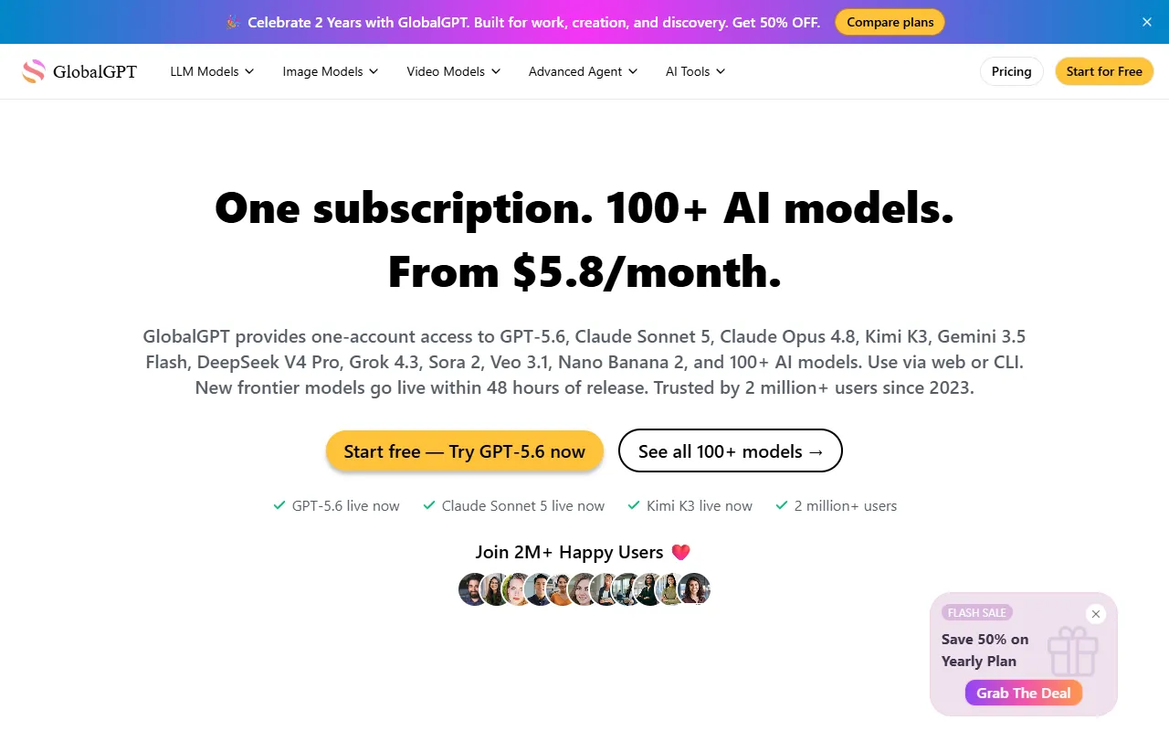 GlobalGPT website screenshot