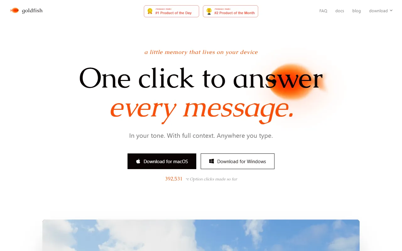 Goldfish website screenshot