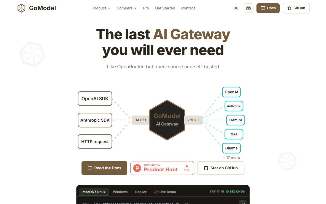 GoModel website screenshot