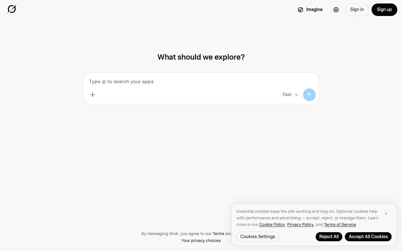 Grok website screenshot