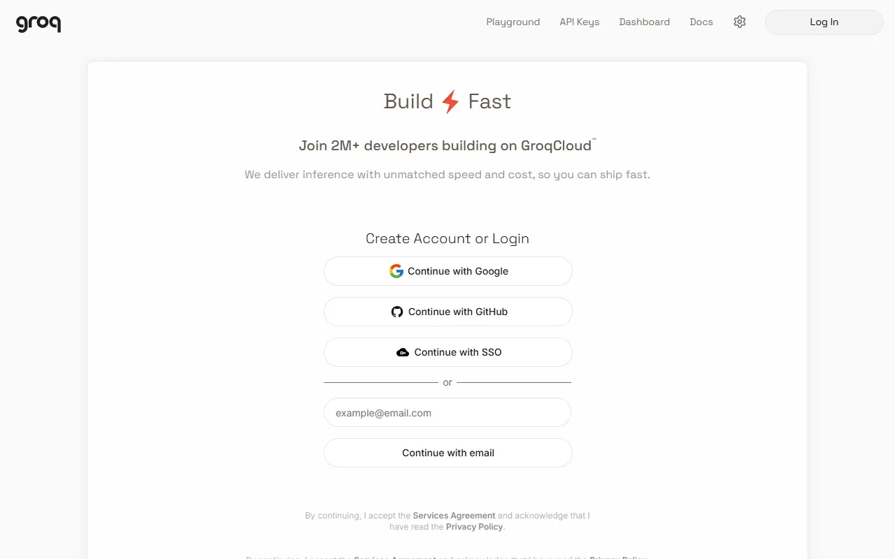 Groq Cloud website screenshot